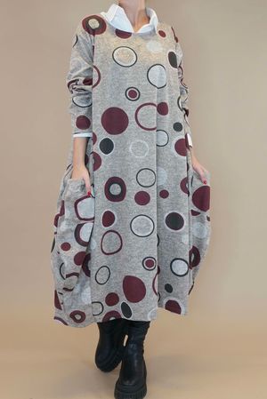 Made in Italy Mighty Hoopla Oversized Fine Knit Cocoon Dress Mocha 